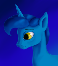 Size: 884x1000 | Tagged: safe, artist:sb, night light, pony, unicorn, g4, bust, gradient background, male, profile, solo, stallion