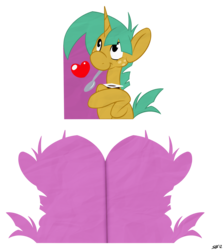 Size: 2622x2922 | Tagged: safe, artist:sb, snails, pony, unicorn, g4, card, colt, heart, hearts and hooves day, high res, male, mouth hold, pudding, simple background, spoon, transparent background