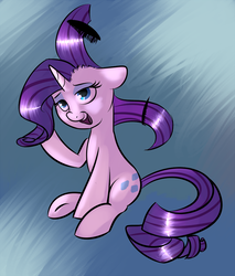 Size: 853x1000 | Tagged: safe, artist:sb, rarity, pony, unicorn, g4, abstract background, comb, female, mare, sitting, solo