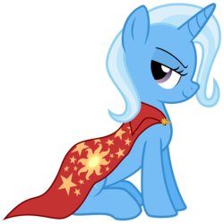 Size: 3000x3000 | Tagged: safe, artist:the smiling pony, trixie, pony, unicorn, g4, cape, clothes, female, high res, inkscape, mare, profile, simple background, sitting, smiling, solo, transparent background, vector