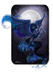 Size: 1316x1800 | Tagged: safe, artist:nastylady, princess luna, alicorn, pony, g4, female, flying, mare, moon, night, simple background, solo, spread wings, transparent background, wings