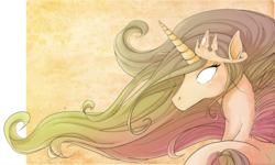Size: 1800x1080 | Tagged: safe, artist:katiepox, princess celestia, alicorn, pony, g4, bust, female, glowing eyes, looking back, mare, portrait, profile, rear view, simple background, solo, transparent background