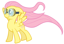 Size: 4000x2775 | Tagged: safe, artist:ohitison, fluttershy, pegasus, pony, g4, hurricane fluttershy, .psd available, female, goggles, mare, photoshop, simple background, smiling, solo, transparent background, windswept mane
