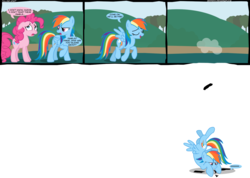 Size: 2863x2044 | Tagged: dead source, safe, artist:veggie55, pinkie pie, rainbow dash, earth pony, pegasus, pony, g4, comic, female, floppy ears, fourth wall, high res, mare, paint.net, simple background, transparent background