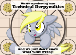 Size: 2292x1667 | Tagged: safe, artist:inkwell, derpy hooves, pegasus, pony, g4, female, i just don't know what went wrong, mare, muffin, solo, technical difficulties, test card, vector