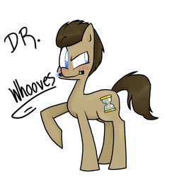 Size: 1000x1030 | Tagged: safe, artist:mcnuggyy, doctor whooves, time turner, earth pony, pony, g4, doctor who, male, mouth hold, raised hoof, simple background, solo, sonic screwdriver, stallion, the doctor, white background