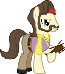 Size: 1529x1756 | Tagged: safe, artist:smashinator, ace point, earth pony, pony, g4, chocolate helicopter, clothes, coach (l4d2), crossover, facial hair, left 4 dead 2, male, moustache, simple background, solo, stallion, transparent background