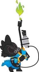 Size: 717x1298 | Tagged: safe, artist:smashinator, spike, dragon, g4, crossover, fire, flamethrower, male, pyro (tf2), simple background, solo, spike pyro, team fortress 2, transparent background, vector, weapon