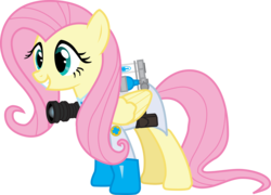 Size: 2957x2126 | Tagged: safe, artist:smashinator, fluttershy, pegasus, pony, g4, crossover, female, high res, mare, medic, medic (tf2), simple background, solo, team fortress 2, transparent background