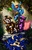 Size: 1500x2370 | Tagged: safe, artist:harwick, rainbow dash, twilight sparkle, zecora, chameleon, pegasus, pony, unicorn, zebra, g4, canteen, everfree forest, female, hat, implied death, jungle, mare, pith helmet, poison joke, scroll, skull