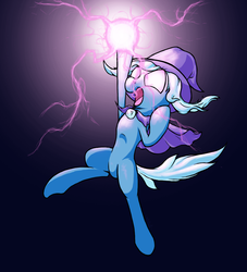 Size: 1000x1100 | Tagged: safe, artist:mister-hand, trixie, pony, unicorn, g4, female, glowing eyes, magic, mare, solo