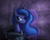 Size: 1500x1200 | Tagged: safe, artist:ric-m, princess luna, alicorn, pony, g4, bust, cloak, clothes, colored pupils, female, hood, horn, jewelry, mare, portrait, profile, regalia, solo, tiara