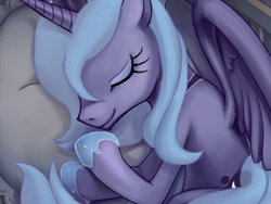 Size: 640x480 | Tagged: safe, artist:dawkinsia, princess luna, alicorn, pony, g4, female, mare, pillow, s1 luna, sleeping, solo