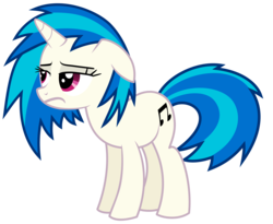 Size: 4100x3366 | Tagged: safe, artist:namelesshero2222, dj pon-3, vinyl scratch, pony, unicorn, g4, annoyed, female, frown, high res, lidded eyes, mare, simple background, solo, transparent background, vector