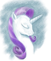 Size: 904x1080 | Tagged: safe, artist:steamroller988, rarity, pony, unicorn, g4, bust, eyes closed, female, mare, portrait, solo