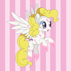 Size: 700x700 | Tagged: dead source, safe, artist:loyaldis, surprise, goo, pegasus, pony, g1, g4, adoraprise, cute, female, flying, g1 to g4, generation leap, happy, mare, open mouth, pink, smiling, solo, spread wings, surprise being surprise, wings