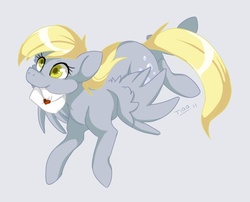 Size: 642x519 | Tagged: safe, artist:mr-tiaa, derpy hooves, pegasus, pony, g4, female, flying, letter, mare, mouth hold, simple background, solo