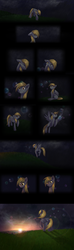 Size: 667x2253 | Tagged: safe, artist:rizcifra, derpy hooves, pegasus, pony, g4, bubble, comic, crying, dawn, female, floppy ears, mare, no dialogue, rain, solo