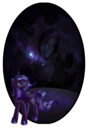 Size: 563x806 | Tagged: safe, artist:rizcifra, nightmare moon, princess luna, alicorn, pony, g4, female, looking back, mare, night, s1 luna, simple background, stars, transparent background