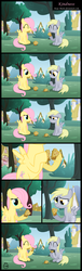 Size: 1108x3625 | Tagged: safe, artist:toxic-mario, derpy hooves, fluttershy, pegasus, pony, g4, comic, female, mare, muffin, sitting