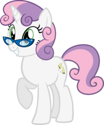 Size: 3326x4000 | Tagged: dead source, safe, artist:llssn, sweetie belle, pony, unicorn, g4, adult, female, glasses, high res, mare, older, older sweetie belle, raised hoof, simple background, solo, transparent background, vector