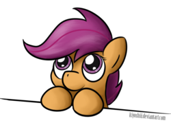 Size: 667x486 | Tagged: safe, artist:kiyoshiii, scootaloo, pegasus, pony, g4, female, filly, looking up, simple background, solo, transparent background