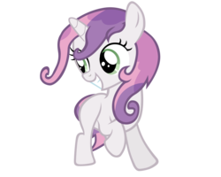 Size: 5000x4000 | Tagged: safe, artist:ikillyou121, sweetie belle, pony, unicorn, g4, sisterhooves social, absurd resolution, female, filly, grin, looking back, simple background, smiling, solo, transparent background, vector, wet mane, wet mane sweetie belle
