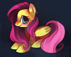 Size: 900x720 | Tagged: safe, artist:dhui, fluttershy, pegasus, pony, g4, female, mare, prone, solo