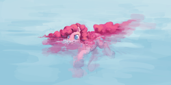Size: 1125x560 | Tagged: safe, artist:noel, pinkie pie, earth pony, pony, g4, female, lake, mare, solo, swimming, water, wet mane, wip