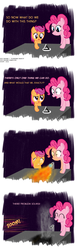 Size: 1275x4080 | Tagged: safe, artist:dtcx97, pinkie pie, scootaloo, earth pony, pegasus, pony, post-crusade, g4, comic, fire, high res, impossible object, kill it with fire, penrose triangle, scared