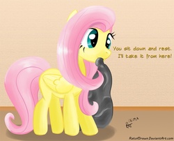 Size: 667x540 | Tagged: safe, artist:ratofdrawn, fluttershy, pegasus, pony, g4, cute, female, mare, mouth hold, shyabetes, solo, trash