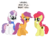 Size: 1695x1247 | Tagged: safe, artist:boulderthedragon, apple bloom, scootaloo, sweetie belle, earth pony, pegasus, pony, unicorn, g4, adult, angry, clothes, cutie mark, cutie mark crusaders, female, glasses, hat, mare, older, older apple bloom, older scootaloo, older sweetie belle, scarf, scootachicken, simple background, transparent background, trio