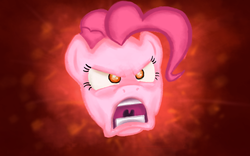 Size: 1680x1050 | Tagged: safe, artist:browen2o, pinkie pie, earth pony, pony, g4, the last roundup, angry, female, head, mare, pinkie promise, rage, solo