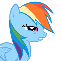 Size: 2500x2500 | Tagged: safe, artist:thelawn, rainbow dash, pegasus, pony, g4, disgusted, female, high res, mare, profile, simple background, solo, transparent background