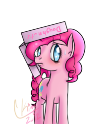 Size: 463x521 | Tagged: safe, artist:pinkie321pie, pinkie pie, earth pony, pony, g4, box, female, looking at you, mare, simple background, solo, transparent background