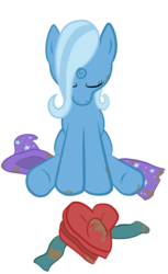 Size: 613x1000 | Tagged: safe, artist:manateemckenzie, trixie, pony, unicorn, g4, female, mare, rejection, sad, simple background, sitting, solo, transparent background