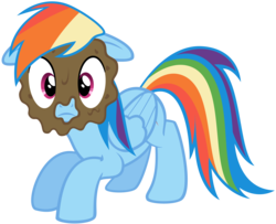 Size: 4080x3316 | Tagged: safe, artist:smlahyee, rainbow dash, pegasus, pony, a dog and pony show, g4, season 1, female, floppy ears, high res, looking at you, mare, mud, mud mask, simple background, solo, transparent background, vector