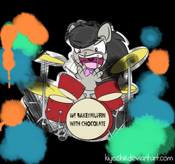 Size: 1456x1363 | Tagged: safe, artist:kiyoshiii, octavia melody, earth pony, pony, g4, drums, female, mare, musical instrument, solo