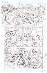 Size: 800x1236 | Tagged: safe, artist:andy price, applejack, fluttershy, pinkie pie, rainbow dash, rarity, spike, twilight sparkle, dragon, earth pony, pegasus, pony, unicorn, g4, comic, female, fourth wall, glasses, male, mane seven, mane six, mare, monochrome