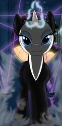 Size: 626x1276 | Tagged: safe, artist:burnout, rarity, pony, unicorn, g4, catsuit, female, laser, looking at you, magic, mare, ninja, smoke, solo, thief, treasure