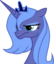 Size: 680x800 | Tagged: safe, artist:durger, princess luna, alicorn, pony, g4, bust, disappoint, female, horn, jewelry, luna is not amused, mare, portrait, reaction image, regalia, s1 luna, seriously, simple background, solo, tiara, transparent background, unamused