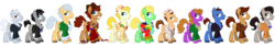 Size: 2940x504 | Tagged: safe, artist:lissystrata, doctor whooves, time turner, earth pony, pony, g4, blazer, bowtie, cat pin, celery, christopher eccleston, clothes, colin baker, cravat, david tennant, doctor who, eighth doctor, eleventh doctor, fifth doctor, first doctor, fourth doctor, frock coat, jabot, jon pertwee, jumper, male, matt smith, necktie, ninth doctor, overcoat, panama hat, patrick troughton, paul mcgann, peacoat, peter davison, ponified, ribbon bow tie, safari jacket, scarf, second doctor, seventh doctor, shirt, simple background, sixth doctor, stallion, sylvester mccoy, tenth doctor, the doctor, third doctor, tom baker, transparent background, william hartnell