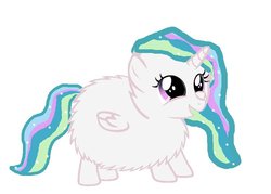 Size: 751x537 | Tagged: artist needed, safe, edit, princess celestia, fluffy pony, pony, g4, cute, female, flufflestia, simple background, solo