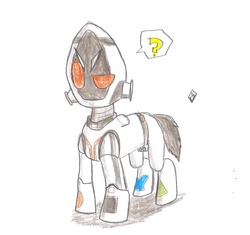 Size: 1974x1859 | Tagged: artist needed, safe, pony, kamen rider, kamen rider fourze, ponified, question mark, simple background, solo