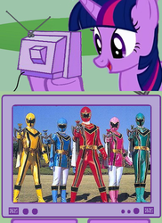 Size: 562x770 | Tagged: safe, twilight sparkle, pony, unicorn, g4, exploitable meme, female, mahou sentai magiranger, mare, meme, power rangers, power rangers mystic force, super sentai, tv meme