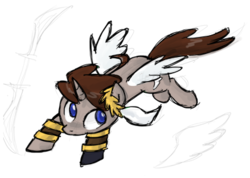 Size: 398x284 | Tagged: safe, artist:zicygomar, pony, unicorn, artificial wings, augmented, crossover, kid icarus, kid icarus: uprising, magic, magic wings, nintendo, pit (kid icarus), ponified, simple background, solo, transparent background, winged unicorn, wings