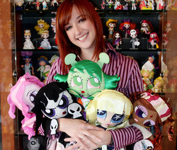 Size: 590x500 | Tagged: safe, human, barely pony related, irl, irl human, lauren faust, milky way and the galaxy girls, photo, plushie