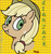 Size: 1308x1380 | Tagged: safe, artist:puffydearlysmith, applejack, earth pony, pony, g4, applejack's hat, bust, cowboy hat, discorded, female, freckles, hat, liar face, liarjack, mare, scrunchy face, solo