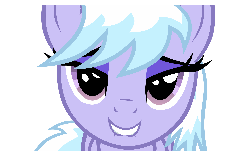 Size: 2000x1250 | Tagged: safe, artist:daviez20, cloudchaser, pegasus, pony, g4, animated, bedroom eyes, blinking, female, gif, lip bite, looking at you, love face, mare, parody, scene parody, simple background, smiling, solo, transparent background