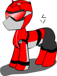 Size: 573x767 | Tagged: safe, artist:rinsankajugin, pony, ponified, power rangers, power rangers beast morphers, redbuster, simple background, solo, super sentai, tokumei sentai go-busters, transparent background